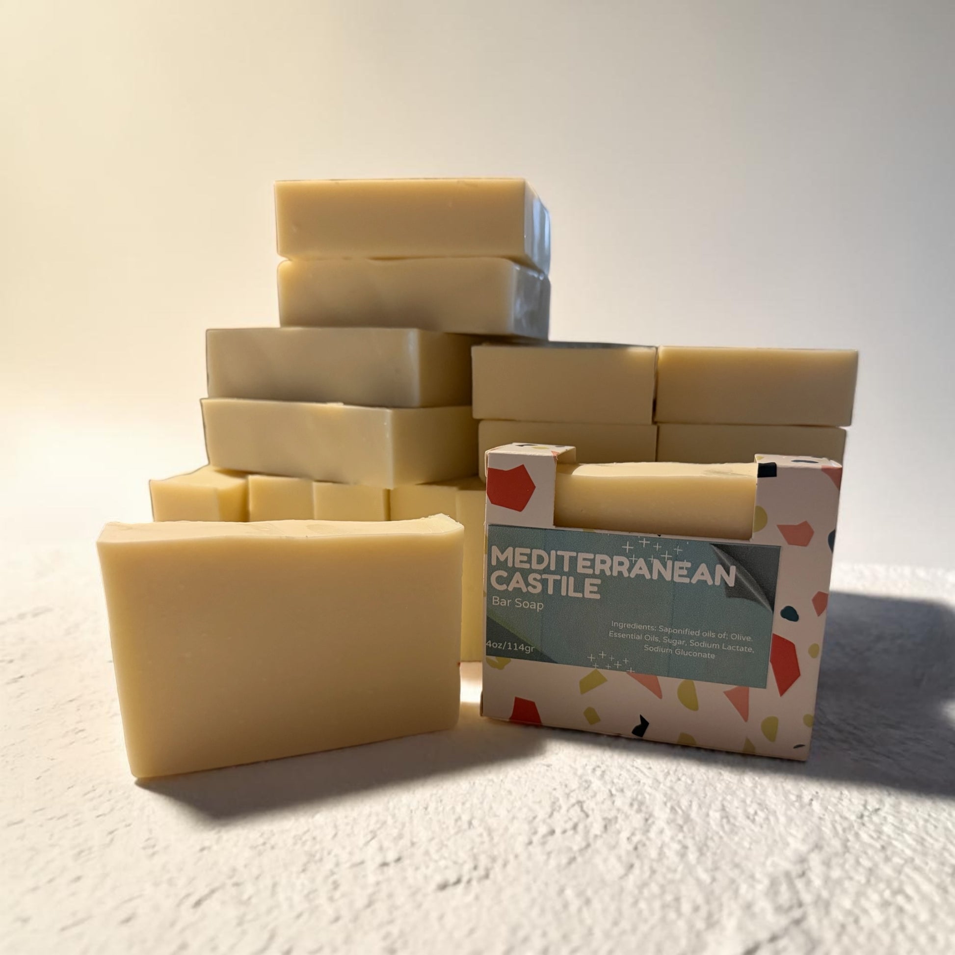 castile bar soaps and packaging